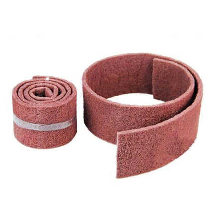 10 PCS Nylon Emery Scouring Pad Stainless Steel Rust Polishing Kitchen Dish Cleaning Rag, Size:9 cm x 1 m(Red Brown)-garmade.com