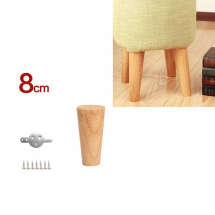 Solid Wood Sofa Foot Table Leg Cabinet Foot Furniture Chair Heightening Pad, Size:8 cm, Style:Vertical(Wood Color)-garmade.com