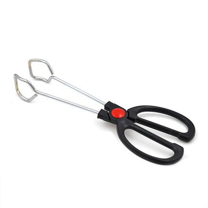 Stainless Steel Plastic Handle Barbecue Tongs Food Clip Barbecue Tools, Model number:12 Inch-garmade.com