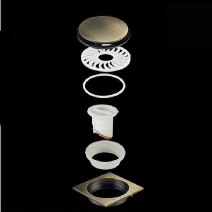 Kitchen Toilet Sewer Deodorant Anti-flooding Anti-odor Invisible Floor Drain(Black Bronze)-garmade.com