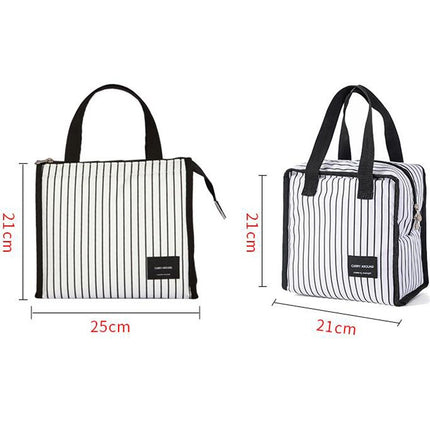 Multifunctional Portable Insulated Lunch Box Bag(Day Mini White Stripes)-garmade.com