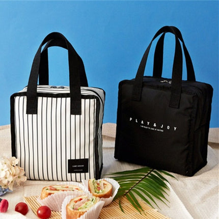 Multifunctional Portable Insulated Lunch Box Bag(Day Mini White Stripes)-garmade.com