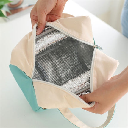 Portable Aluminum Foil Lunch Box Bag Cartoon Thick Insulation Bag Canvas Lunch Bag(Blue)-garmade.com