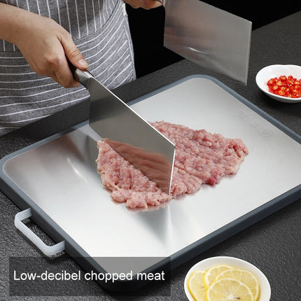 Household Multi-function Mildew Thickened Double-sided 304 Stainless Steel Plastic Vegetable Cutting Board, Size:M-garmade.com