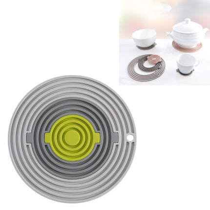 3 in 1 Round Silicone Heat Insulation Pad High Temperature Resistant Multifunctional Tableware Pad Combination Pot Pad Coaster(L5)-garmade.com