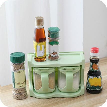 Plastic Seasoning Box Multi-purpose Combination Seasoning Rack Kitchen Supplies, Style:One Grid(Sky Blue)-garmade.com