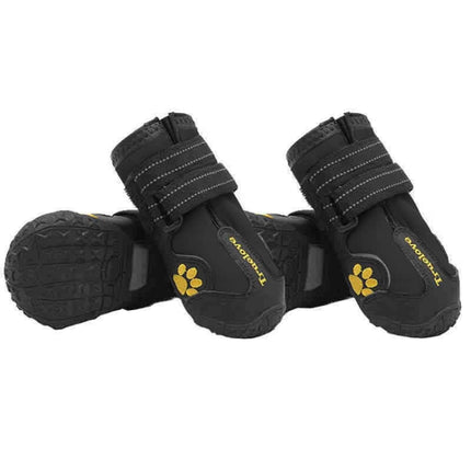 4 in 1 Autumn Winter Pet Dog Foot Cover Waterproof Shoes, Size:7.5x6.4cm(Black)-garmade.com