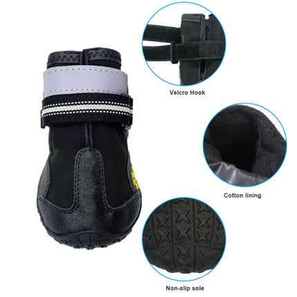 4 in 1 Autumn Winter Pet Dog Foot Cover Waterproof Shoes, Size:8x7cm(Black)-garmade.com