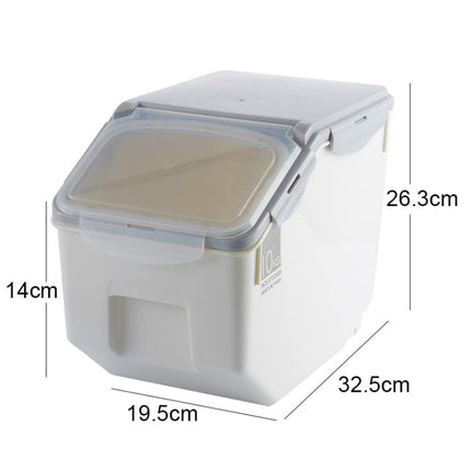 Rice Bucket With Sealing Ring Moisture-proof Kitchen Plastic Flour Storage Box, Capacity: 10kg-garmade.com