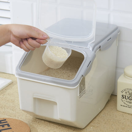 Rice Bucket With Sealing Ring Moisture-proof Kitchen Plastic Flour Storage Box, Capacity: 10kg-garmade.com