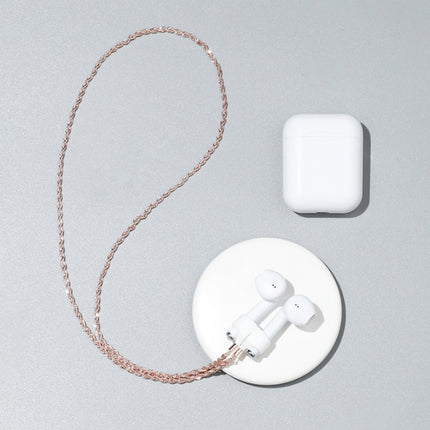 AIRPODS Wireless Headset Anti-lost Chain Strong Magnetic Sleeve Titanium Steel Stainless Steel Color Retention Anti-lost Necklace(Rose Gold)-garmade.com