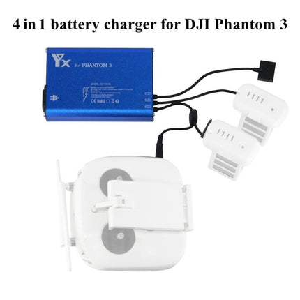 4 in 1 Parallel Power Hub Intelligent Battery Controller Charger for DJI Phantom 3 Standard SE FPV Drone, Plug Type:AU Plug-garmade.com