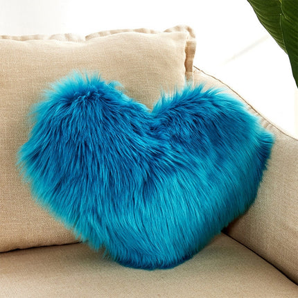 Home Cushion Pillow can be Washed without Core Heart-shaped Pillowcase, Size: 40x50cm(Navy Blue)-garmade.com