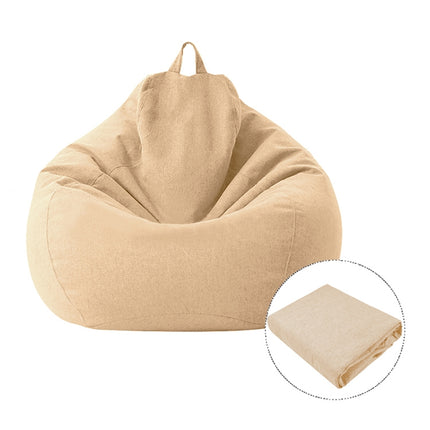 Lazy Sofa Bean Bag Chair Fabric Cover, Size: 80x90cm(Khaki)-garmade.com