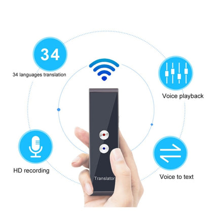 T8 Pocket Language Translator Voice 30 Languages Two Way Real Time Intercom Portable Translator For Personal Learning Travelling Black-garmade.com