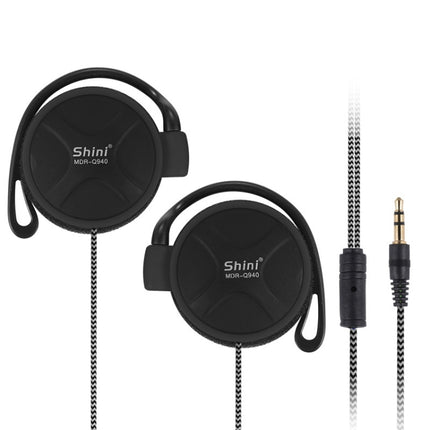 Shini Q940 3.5mm Super Bass EarHook Earphone for Mp3 Player Computer Mobile(Black No Mic)-garmade.com