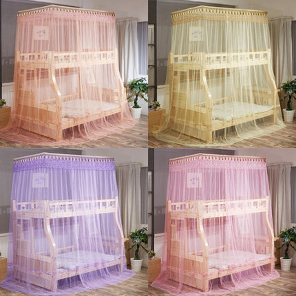 Double-layer Bunk Bed Telescopic Support Floor-to-child Bed Mosquito Net, Size:120x190 cm(Beige)-garmade.com