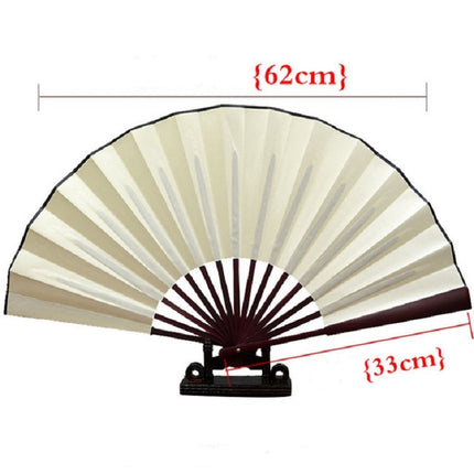 8 inch Pure Color Blank Silk Cloth Folding Fan Chinese Style Calligraphy Painting Fan(White)-garmade.com