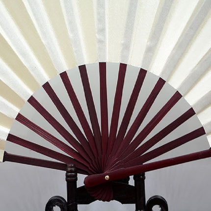 8 inch Pure Color Blank Silk Cloth Folding Fan Chinese Style Calligraphy Painting Fan(Red)-garmade.com