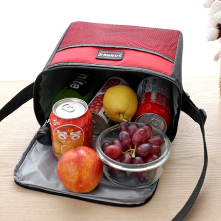 SANNE Picnic Lunch Bag Outdoor Thermos Portable Travel Shoulder Bag Recreation Tourism Equipment(Blue)-garmade.com
