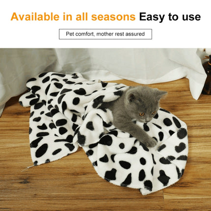 Soft Flannel Pet Blanket Dots Printed Breathable Bed Mat Warm Pet Sleeping Cushion Cover for Pet Dog Cat, Size:S(Cream Color)-garmade.com
