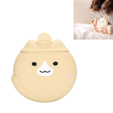 Cartoon Silicone Mini Warm Belly Warm Palace Water Injection Explosion-Proof Warm Water Bag(Brown)-garmade.com
