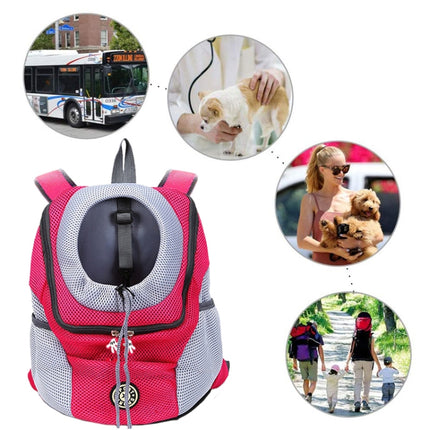 Outdoor Pet Dog Carrier Bag Front Bag Double Shoulder Portable Travel Backpack Mesh Backpack Head, Size:L(Orange)-garmade.com