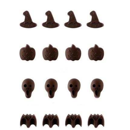 3 PCS Halloween Cartoon Baking Set Chocolate Mold(Pumpkin Head)-garmade.com