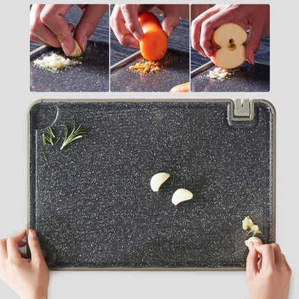 OOU Multifunctional Antibacterial And Mildew Resistant Double-Sided Cutting Board Kitchen Drainable Supplementary Food Cutting Board, Size:Medium(Marble)-garmade.com