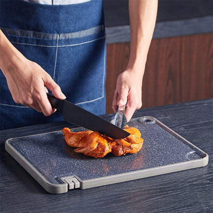 OOU Multifunctional Antibacterial And Mildew Resistant Double-Sided Cutting Board Kitchen Drainable Supplementary Food Cutting Board, Size:Medium(Wheat)-garmade.com