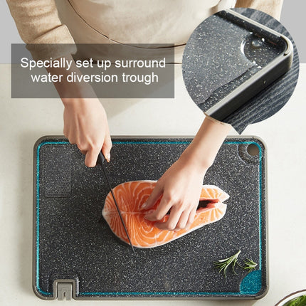 OOU Multifunctional Antibacterial And Mildew Resistant Double-Sided Cutting Board Kitchen Drainable Supplementary Food Cutting Board, Size:Large(Marble)-garmade.com