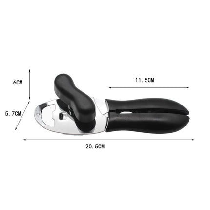 2 PCS 4 in 1 Multifunctional Can Opener Kitchen Household Lid Opener Canning Knife(Black)-garmade.com