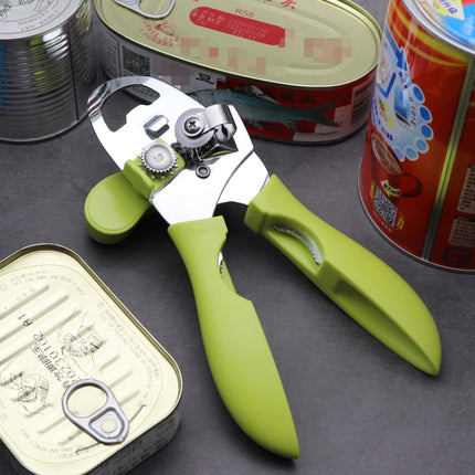 2 PCS 4 in 1 Multifunctional Can Opener Kitchen Household Lid Opener Canning Knife(Green)-garmade.com