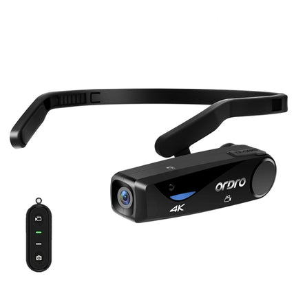 ORDRO EP6 Head-Mounted WIFI APP Live Video Smart Sports Camera With Remote Control(Black)-garmade.com