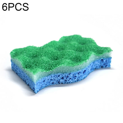 6 PCS Household Cleaning Sponge Kitchen Scouring Pad(Green)-garmade.com