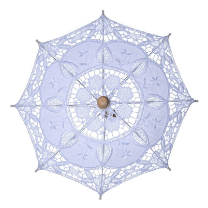 Wedding Bridal Lace Umbrella Shooting Props Wedding Supplies, Size: Length 26cm/ Diameter 29cm(White)-garmade.com