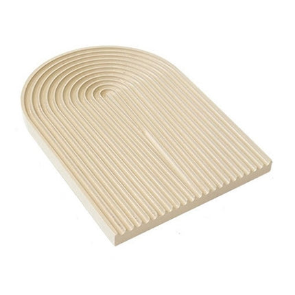 Water Ripple Cutting Board Afternoon Tea Snack Plate Photo Props Large (Beige)-garmade.com