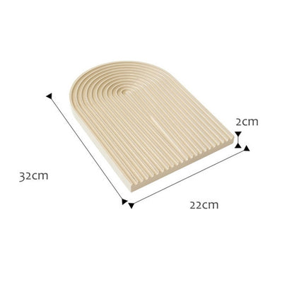 Water Ripple Cutting Board Afternoon Tea Snack Plate Photo Props Large (Beige)-garmade.com