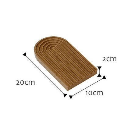 Water Ripple Cutting Board Afternoon Tea Snack Plate Photo Props Small (Warm Brown)-garmade.com