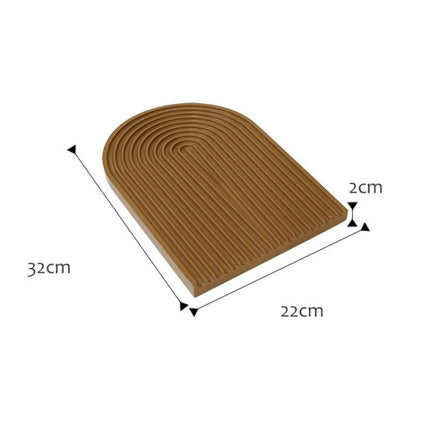 Water Ripple Cutting Board Afternoon Tea Snack Plate Photo Props Large (Warm Brown)-garmade.com
