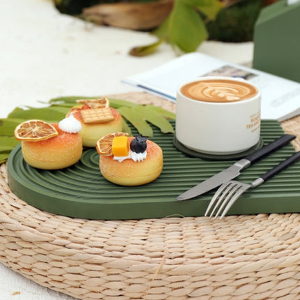 Water Ripple Cutting Board Afternoon Tea Snack Plate Photo Props Small (Green Lotus Color)-garmade.com