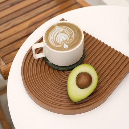 Water Ripple Cutting Board Afternoon Tea Snack Plate Photo Props Large (Green Lotus Color)-garmade.com