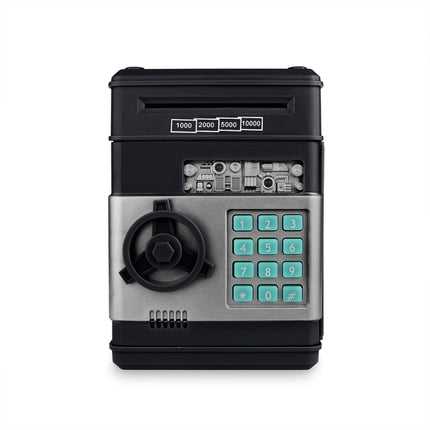 Electronic Piggy Bank ATM Password Money Coins Saving Box, Music Version(Black)-garmade.com