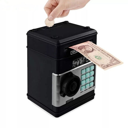 Electronic Piggy Bank ATM Password Money Coins Saving Box, Music Version(Black)-garmade.com