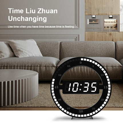 12 Inch Simple LED Ring Round Clock Mute Digital Electronic Clock, Colour: EU Plug-garmade.com