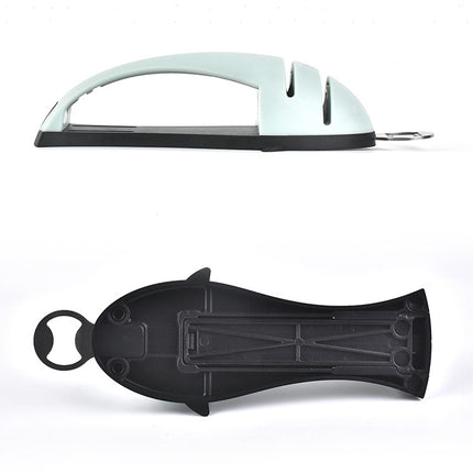 Multi-Function Fish Shape Knife Sharpener Tool Holder Diamond Tungsten Steel Knife Sharpener(Black)-garmade.com