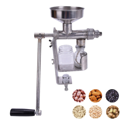 Manual Peanut Nuts Seeds Oil Press Expeller Oil Extractor Machine(Silver)-garmade.com