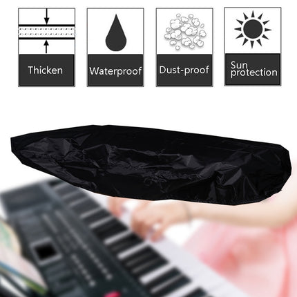 Water-Repellent Opening Electronic Keyboard Cover Oxford Cloth Dust Cover Drawstring Keyboard Instrument Cover, Size: 61 Keys Black 98x42x21cm-garmade.com