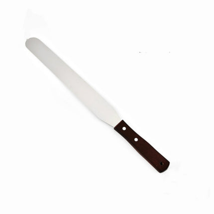 3 PCS Wooden Handle Spatula Baking Stainless Steel Cake Straight Knife(10 Inch With Hole Straight Body)-garmade.com
