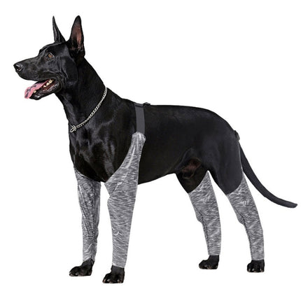 Dog Outdoor Four-Legged Pants Pet Waterproof & Dirt-Proof Sling Leg Cover, Size: L(Gray)-garmade.com